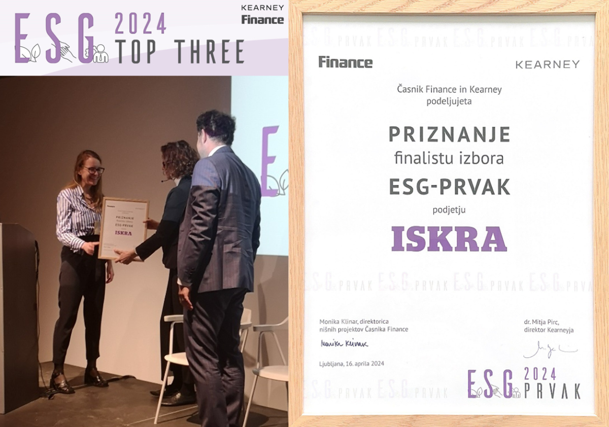 Iskra recognized among the best in ESG development in Slovenia